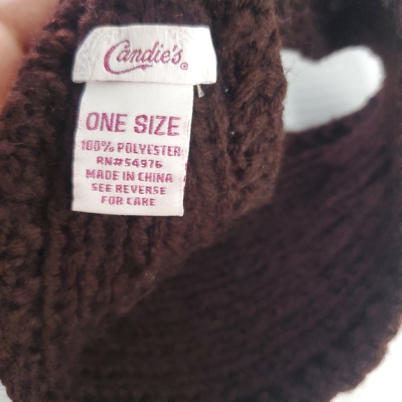 Candies Womens Knit Adjustable Cable Knit Headband Ear warmer Embellished Boho - Picture 2 of 6